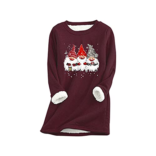 Weihnachten Pullover Damen - Weihnachts Jumper Mode Elfe Weihnachtspullover Festival Schneeflocke Druck Sweater Pulli Hässlich Weihnachtspulli Teenager Mädchen Weihnachtspulli für Party von HAQUOS