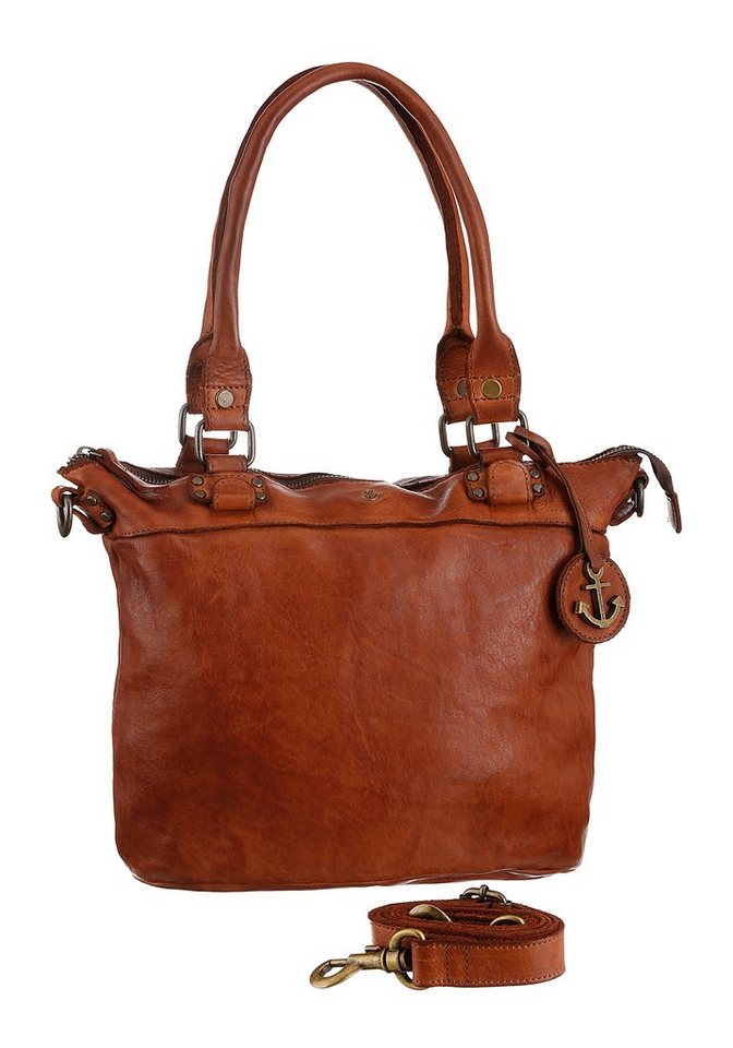 HARBOUR 2nd Shopper Bianca, aus Leder mit typischen Marken-Anker-Label und Schmuckanhänger von HARBOUR 2nd