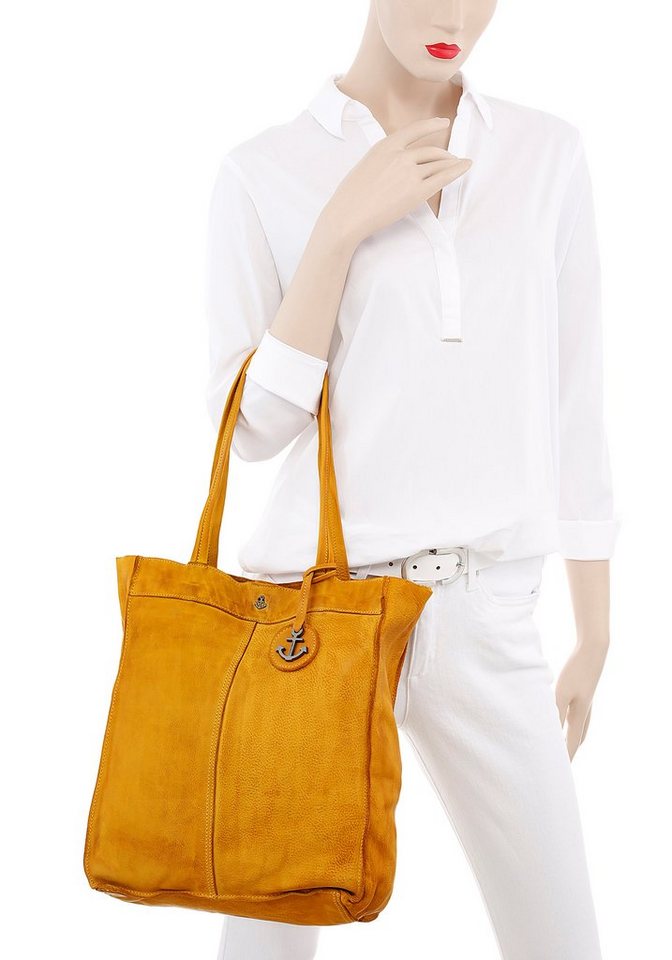 HARBOUR 2nd Shopper Elbe 1, aus Leder mit typischen Marken-Anker-Label und Schmuckanhänger von HARBOUR 2nd