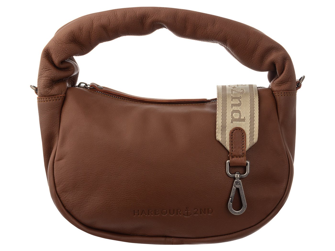 HARBOUR 2nd Umhängetasche Jule Hobobag-Style-JP Schultertasche (ein Stück, 1-tlg., ca. B/H/T 32/19/9,5 cm), Logo von HARBOUR 2nd