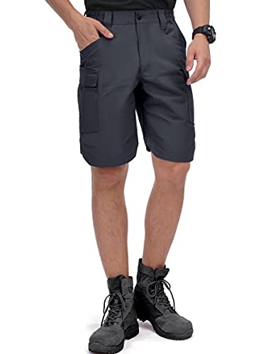 HARD LAND Herren Cargo-Arbeitshose, wasserdicht, taktische Shorts Combat Ripstop mit Multi Taschen Wandern Gr. 40W, dunkelgrau von HARD LAND