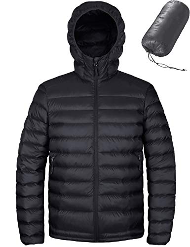 HARD LAND Herren Ultraleichte Warme Daunenjacke Kapuzenjacke Winter Puffer Jacke isolierter Winterpuffermantel für den Außenbereich von HARD LAND