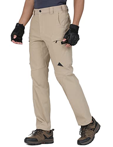 Herren Taktische Hose Ripstop Wasserabweisend Cargohose Leichte Wandern Arbeitshose mit Reflektorstreifen, khaki, 36 W / 32 L Herren Taktische Hose Ripstop Wasserabweisend Cargohose Leichte Wandern Arbeitshose mit Reflektorstreifen, khaki, 36 W / 32 L von HARD LAND