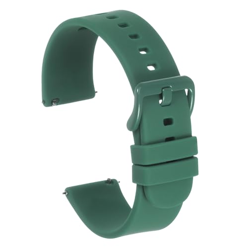 HARFINGTON Silikon-Uhrenarmbänder, 18 mm, Schnalle aus Zinklegierung, Schnellverschluss, Armband für Herren und Damen, Dunkelcyan von HARFINGTON