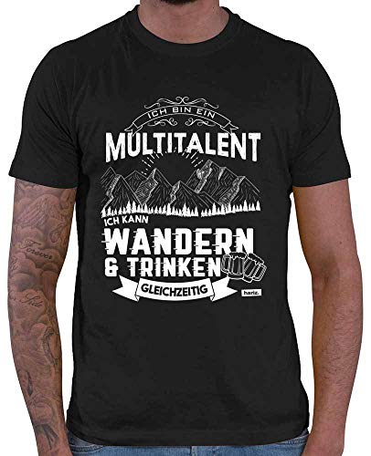 HARIZ - Berge Shirt - Ich Bin EIN Multitalent Wandern - Shirt wandern Herren - Herren T-Shirt und Männer Tshirt Schwarz L von HARIZ