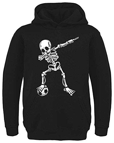 HARIZ - Dabbing - Dab Skelett Fussball - Hoodie Teenager - Kinder Hoodie Jungen - Schwarz 116 von HARIZ