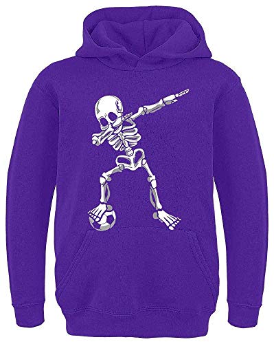 HARIZ - Dabbing - Dab Skelett Fussball - Hoodies für Teenager Jungs - Kinder Hoodie Jungen - Lila 152 von HARIZ