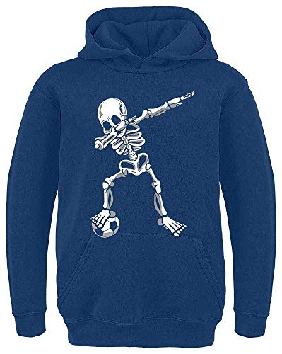 HARIZ - Dabbing - Dab Skelett Fussball - Sweatshirt Jungen - Kinder Hoodie Jungen - Navy Blau 116 von HARIZ