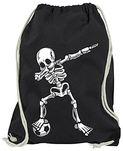 HARIZ - Dabbing - Dab Skelett Fussball - Turnbeutel Jungen Sportbeutel Junge - Fussball Rucksack Kinder - Schwarz One Size von HARIZ