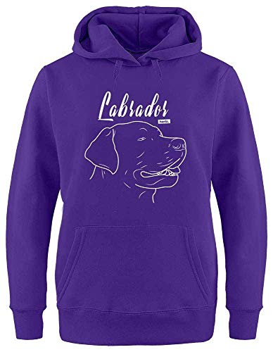 HARIZ Damen Hoodie Labrador Retriever Hund Frauchen Plus Geschenkkarte Lila M von HARIZ