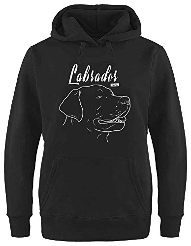 HARIZ Damen Hoodie Labrador Retriever Hund Frauchen Plus Geschenkkarte Schwarz XS von HARIZ