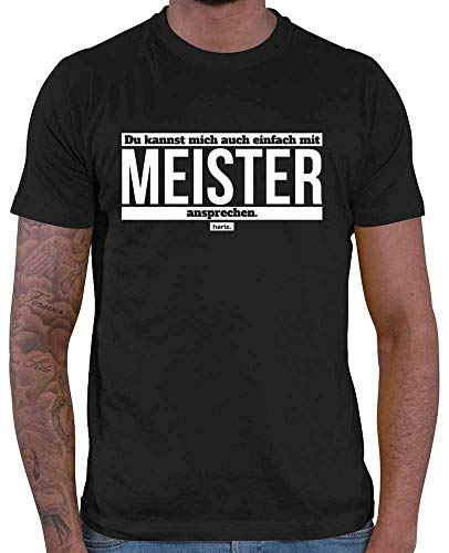 HARIZ - Meister Bestanden Geschenk - Du Kannst Mich Auch Einfach Mit Meister Ansprechen - abschluss Geschenk Ausbildung - Meister T Shirt Herren Schwarz L von HARIZ