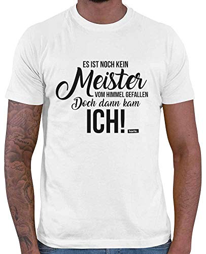 HARIZ - Geschenke für Meister - Es Ist Noch Kein Meister Vom Himmel Gefallen - ich Bin Meister Tshirt - Meister Tshirt Herren Weiß L von HARIZ