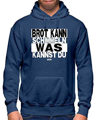 HARIZ Herren Hoodie Brot Kann Schimmeln was Kannst Du Sprüche Schwarz Weiß Plus Geschenkkarten Navy Blau 4XL von HARIZ