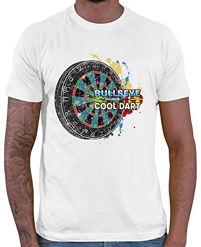 HARIZ Herren T-Shirt Bullseye Cool Dartscheibe Dart Darten Dartscheibe Sport Fun Trikot Inkl. Geschenk Karte Weiß M von HARIZ