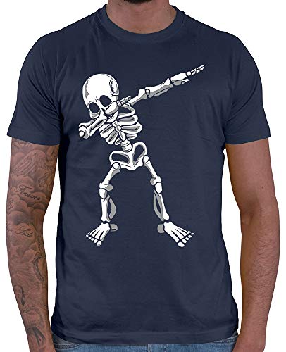 HARIZ Herren T-Shirt Dab Skelett Dab Dabbing Tanzen Halloween Inkl. Geschenk Karte Navy Blau M von HARIZ