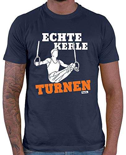 HARIZ Herren T-Shirt Echte Kerle Turnen Geburtstag Plus Geschenkkarten Navy Blau XL von HARIZ