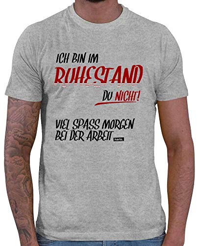 HARIZ Herren T-Shirt Ich Bin Im Ruhestand Du Nicht Ruhestand Rentner Plus Geschenkkarten Grau Meliert 4XL von HARIZ