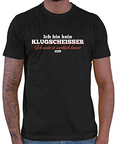 HARIZ Herren T-Shirt Ich Bin Kein Klugscheisser Ich Weiss Es Wirklich Besser Männer Sprüche Inkl. Geschenk Karte Schwarz XXL von HARIZ