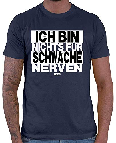 HARIZ Herren T-Shirt Ich Bin Nichts Für Schwache Nerven Sprüche Schwarz Weiß Plus Geschenkkarten Navy Blau 3XL von HARIZ