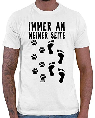 HARIZ Herren T-Shirt Immer an Meiner Seite Pfoten Hund Haustier Plus Geschenkkarten Weiß L von HARIZ