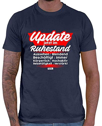 HARIZ Herren T-Shirt Jetzt Im Ruhestand Update Ruhestand Rentner Inkl. Geschenk Karte Navy Blau M von HARIZ