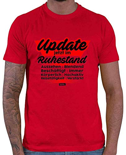 HARIZ Herren T-Shirt Jetzt Im Ruhestand Update Ruhestand Rentner Inkl. Geschenk Karte Rot XL von HARIZ