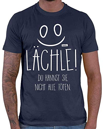 HARIZ Herren T-Shirt Lächle Du Kannst Sie Nicht Alle Töten Männer Sprüche Plus Geschenkkarten Navy Blau 3XL von HARIZ