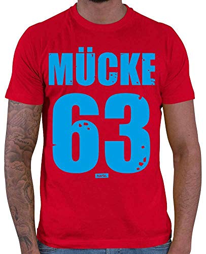 HARIZ Herren T-Shirt Mücke 63 Lustiger Spruch Plus Geschenkkarten Rot 3XL von HARIZ