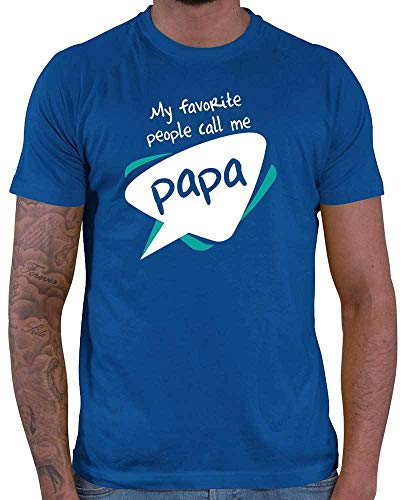 HARIZ Herren T-Shirt My Favourite People Call me Papa Papa Geburtstag Plus Geschenkkarten Royal Blau S von HARIZ