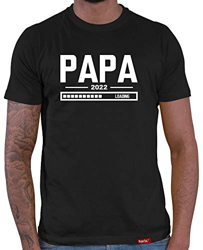 Papa T-Shirt Herren Papa Loading 2023 Papa zu Männertag Geburt des Baby Vater Werden Schwarz M von HARIZ