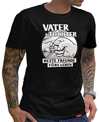 Vater & Tochter T-Shirt Herren Beste Freunde Ideen zur Geburt Nicht Immer Einer Meinung Papa & Tochter Schwarz XXL von HARIZ