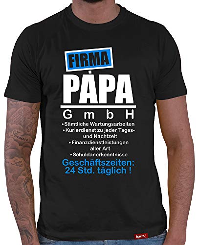 Handwerker Papa T-Shirt Herren Papa GmbH Shirt Papa Spruch Vater Heimwerker Sprüche Papa zur Geburt Schwarz 3XL von HARIZ