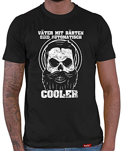 Papa T-Shirt Herren Väter mit Bärten Sind Cooler Shirt Spruch Für Junge Väter zur Geburt Schwarz 3XL von HARIZ