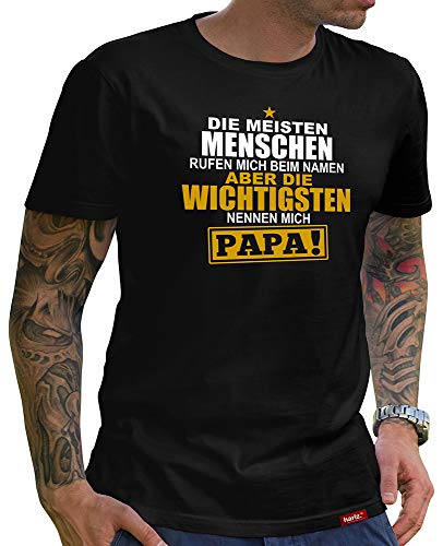 Papa T-Shirt Herren Die Wichtigsten Nennen Mich Papa Eltern Shirt Von Baby Du Wirst Papa Baby Partnerlook Kleidung Schwarz L von HARIZ