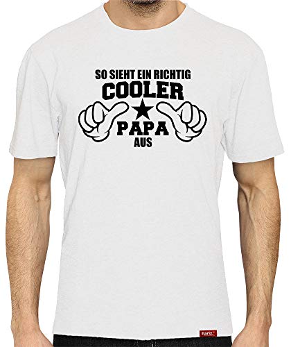 HARIZ Herren T-Shirt Papa Collection 36 Designs Wählbar Weiß Urkunde Papa28 So Sieht EIN Richtig Cooler Papa Aus S von HARIZ