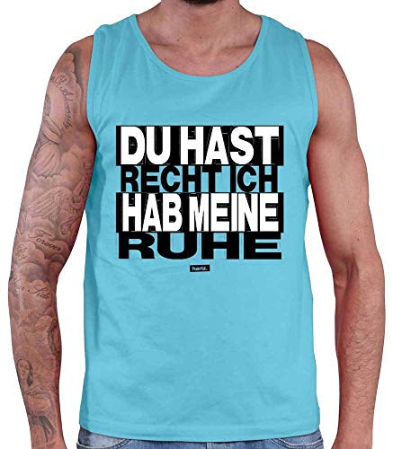 HARIZ Herren Tank Top Du Hast Recht Ich Hab Meine Ruhe Sprüche Schwarz Weiß Plus Geschenkkarte Atoll Blau M von HARIZ