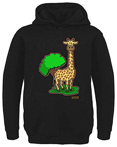 HARIZ Kinder Hoodie Giraffe Langer Hals Tiere Kindergarten Plus Geschenkkarte Schwarz 152/12-13 Jahre von HARIZ