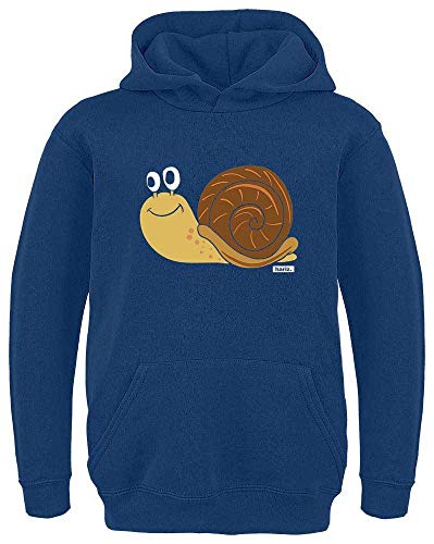 HARIZ Kinder Hoodie Schnecke Tiere Kindergarten Plus Geschenkkarten Navy Blau 140/9-11 Jahre von HARIZ