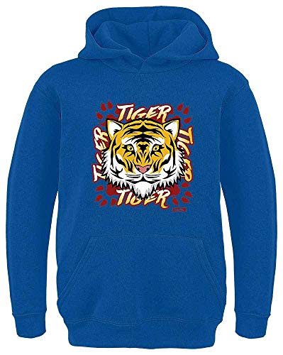 HARIZ Kinder Hoodie Tiger Schrift Tiere Kindergarten Plus Geschenkkarten Royal Blau 164/14-15 Jahre von HARIZ