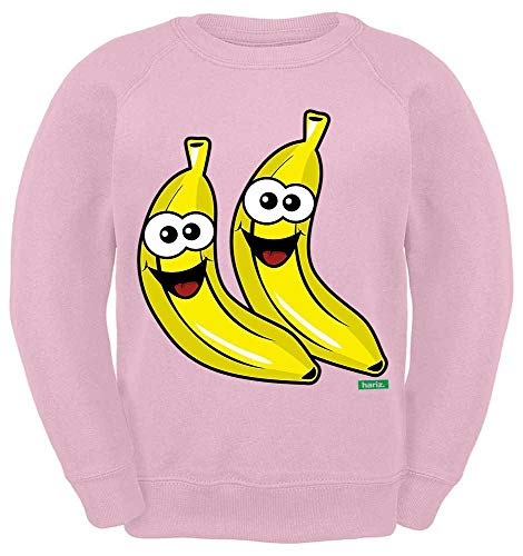 HARIZ Kinder Sweater Bananen Lachend Früchte Sommer Plus Geschenkkarte Pink 128/7-8 Jahre von HARIZ