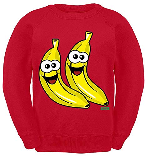 HARIZ Kinder Sweater Bananen Lachend Früchte Sommer Plus Geschenkkarte Rot 104/3-4 Jahre von HARIZ