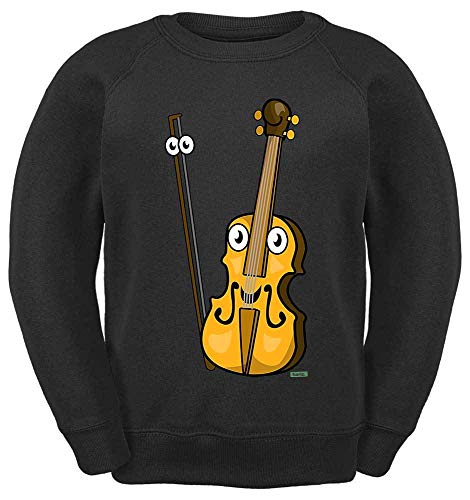 HARIZ Kinder Sweater Geige Lachend Instrument Kind Lustig Plus Geschenkkarte Schwarz 152/12-13 Jahre von HARIZ