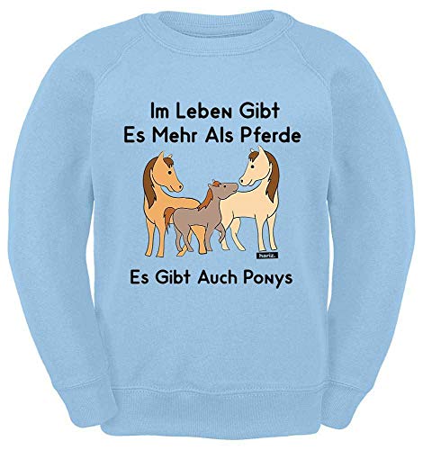 HARIZ Kinder Sweater Im Leben Gibt Es Mehr Als Pferde Es Gibt Auch Ponys Tiere Zoo Plus Geschenkkarten Himmel Blau 140/9-11 Jahre von HARIZ