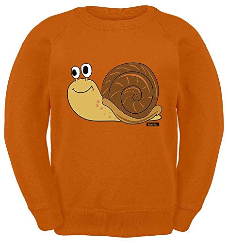 HARIZ Kinder Sweater Schnecke Tiere Kindergarten Inkl. Geschenk Karte Orange 140/9-11 Jahre von HARIZ