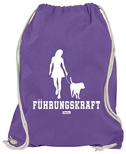 HARIZ Turnbeutel Führungskraft Hund Frauchen Plus Geschenkkarte Lila One Size von HARIZ