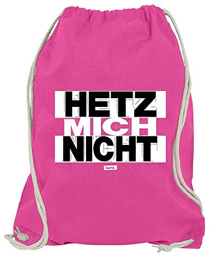 HARIZ Turnbeutel Hetz Mich Nicht Sprüche Schwarz Weiß Plus Geschenkkarten Pink One Size von HARIZ