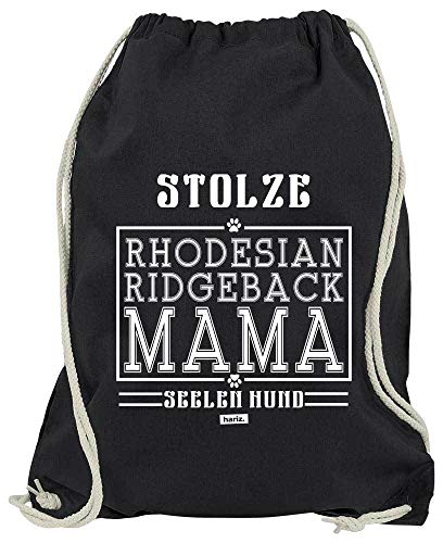 HARIZ Turnbeutel Stolze Rhodesian Ridgeback Mama Hund Haustier Plus Geschenkkarten Schwarz One Size von HARIZ