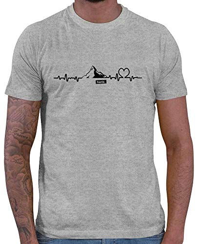 HARIZ - Wandern Geschenk - Snowboard Freestyle Winter - wandern Geschenk männer - Herren T-Shirt und Männer Tshirt Grau Meliert XXL von HARIZ