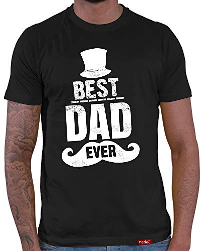 Bester Papa T-Shirt Herren Best Dad Ever 2 Vater Ideen zur Geburt werdende Väter Paare Schwarz XXL von HARIZ